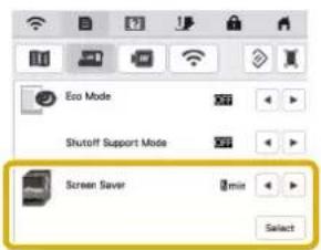 Eco Mode Shutoff Support Mode Screen Saver Select