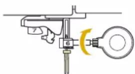 Diagram showing a mechanical or electrical component with numbered parts and a yellow directional arrow indicating motion or force.