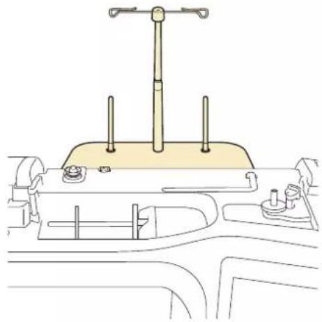 BABY LOCK Altair 2 - Attach the spool stand to the machine. - 1