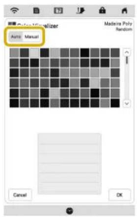 Color Analyzer Auto Manual Madeira Poly Random Cancel OK