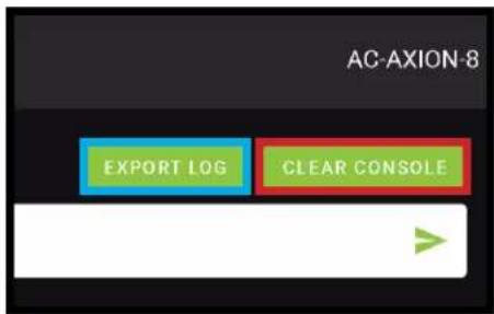 AC-AXION-8 EXPORT LOG CLEAR CONSOLE