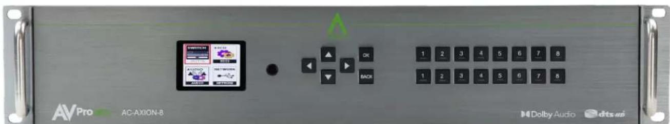 AVPro AC-AXION-B 1 2 3 4 5 6 7 8 1 2 3 4 5 6 7 8 Dolby Audio dts-up