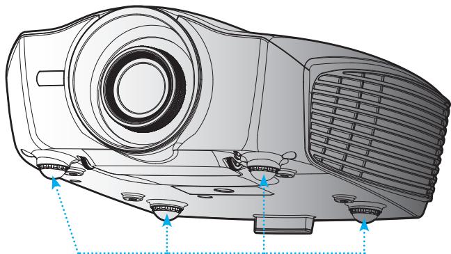 OPTOMA HD91 - Réglage de la hauteur du projecteur - 1