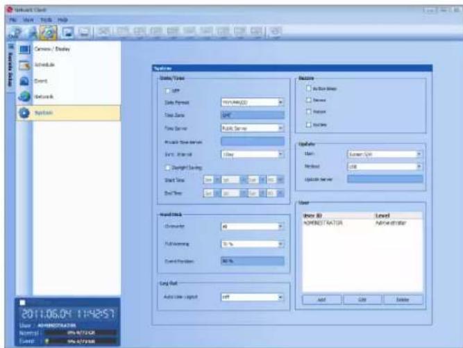 Network Client File Edit Tools Help Camers / Display Schedule Event Network Systems System Data/Time TCP Data Format: MULTINUMBER Test Data: LRC Test Server: SQL Server Private Test Server SRT, After Event: Delay Digital Savings: Start Time: 00:00:00:00:00:00:00:00:00:00:00:00:00:00:00:00:00:00:00:00:00:00:00:00:00:00:00:00:00:00:00:00:00:00:12 Address Name: Customer Site Address: 138 Update Date User ID Level ADDRESS NAME Author or other Auto Line Index Add Ctrl Add 2011.06.04 1194257 User ADDRESS NAME Author or other Copyright © 1194257 User ADDRESS NAME Author or other