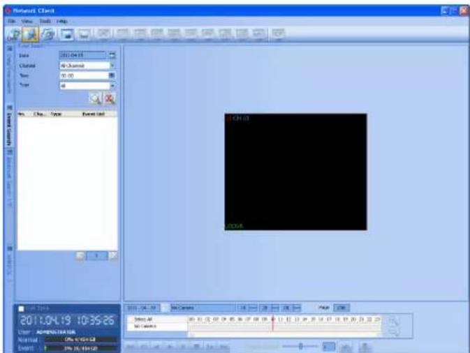 Network Client File Edit Tools Help Data Date: 2011-04-15 Channel: 48 Channels Size: 30.00 Type: 48 Class Type Event Unit 2011.04.19 10:35:26 User: ADMINISTRATION Application Office & View List Export: 3% (15, 15%, 20) Start All Start Date: 0 5