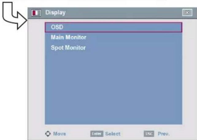 OSD Main Monitor Spot Monitor