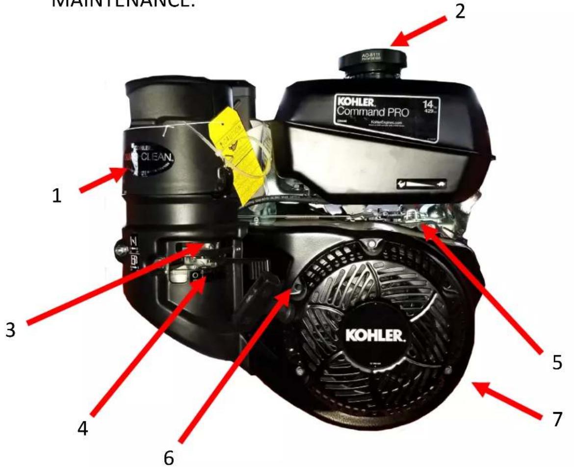 MAINTENANCE. KOHLER Command PRO 14 429 2 3 6 7 5 KOHLER.