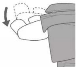 Diagram of a mechanical component with an arrow indicating rotation or movement (no text or symbols present)