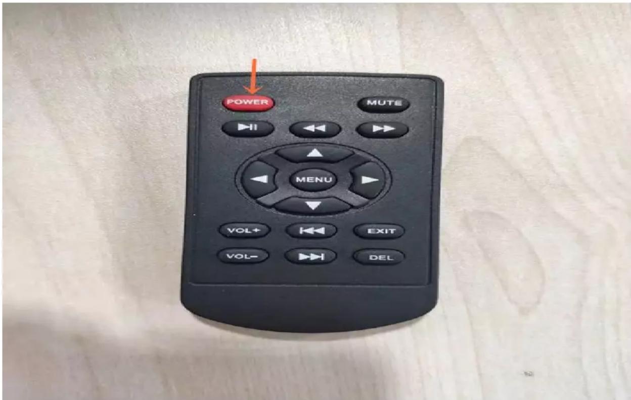 POWER MUTE MENU VOL+ EXIT VOL- DEL