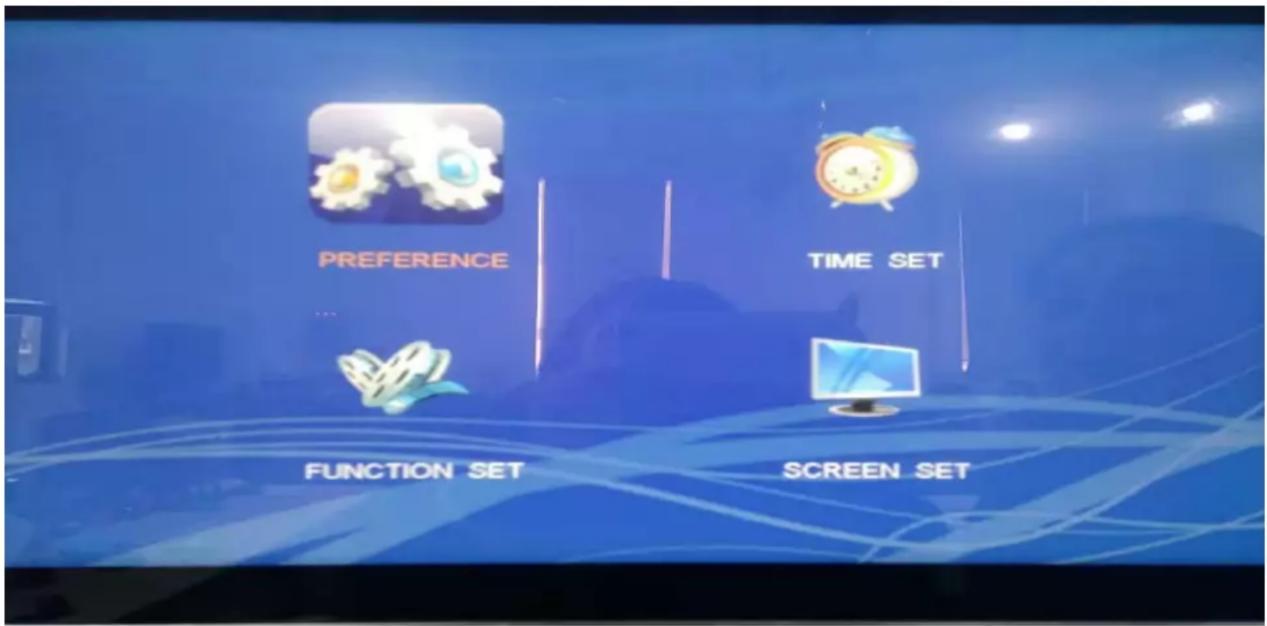 PREFERENCE TIME SET FUNCTION SET SCREEN SET