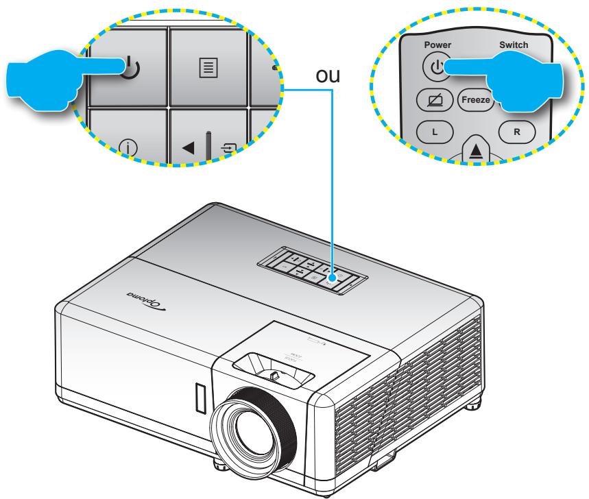 OPTOMA HZ40 - Mise sous/hors tension du projecteur - 1