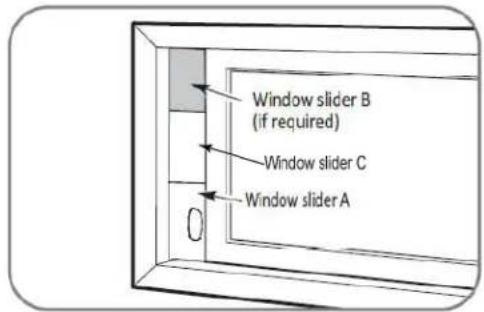 Window slider B (if required) Window slider C Window slider A 0