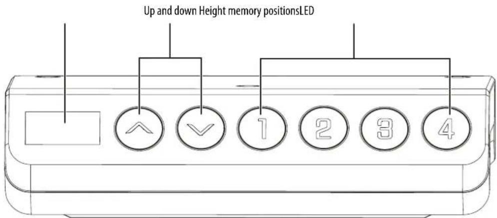 Up and down Height memory positionsLED 1 2 3 4