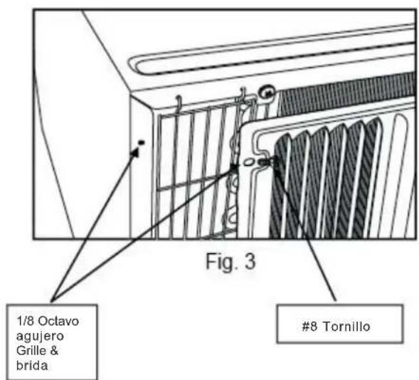 1/8 Octavo agujero Grille & brida Fig. 3 #8 Tornillo