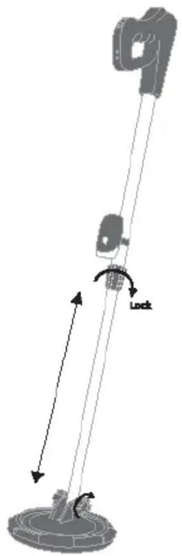 Diagram illustrating a mechanical device with labeled 'Lock' and directional arrows indicating motion or force.