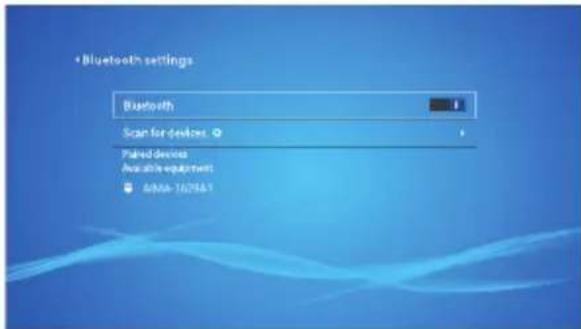 • Bluetooth settings Bluetooth Scan for devices Plated devices Available equipment ADMA-16298A