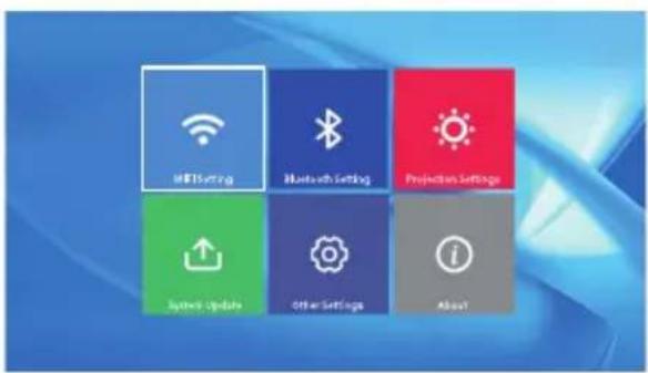 METHSitting Bluetooth Setting Projection Settings System Update Other Settings About