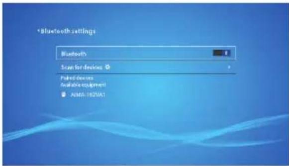 *Bluetooth settings Bluetooth Scan for devices Paired devices Installable equipment ALM4-1825A1