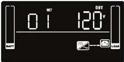 SET 0 1 120 v BATT OUT LOAD