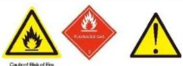 Caution: Risk of Fire FLAMMABLE GAS 3