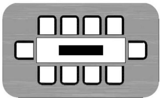 Abstract geometric pattern with black and white squares arranged in a symmetrical grid (no text or symbols)