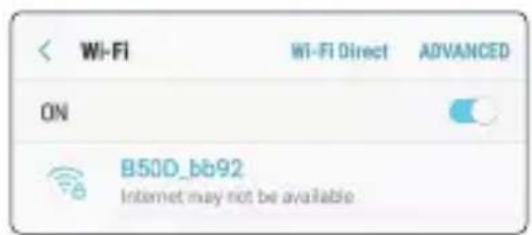 Wi-Fi Wi-Fi Direct ADVANCED ON B50D_bb92 Internet may not be available