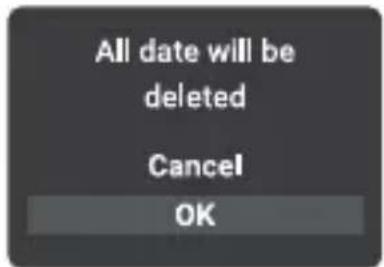 All date will be deleted Cancel OK