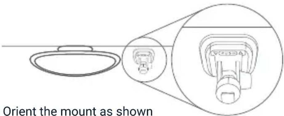 Orient the mount as shown