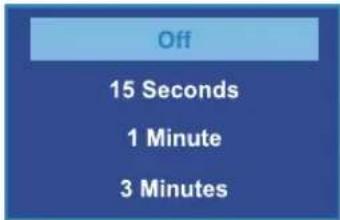 Off 15 Seconds 1 Minute 3 Minutes