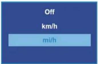 Off km/h mi/h