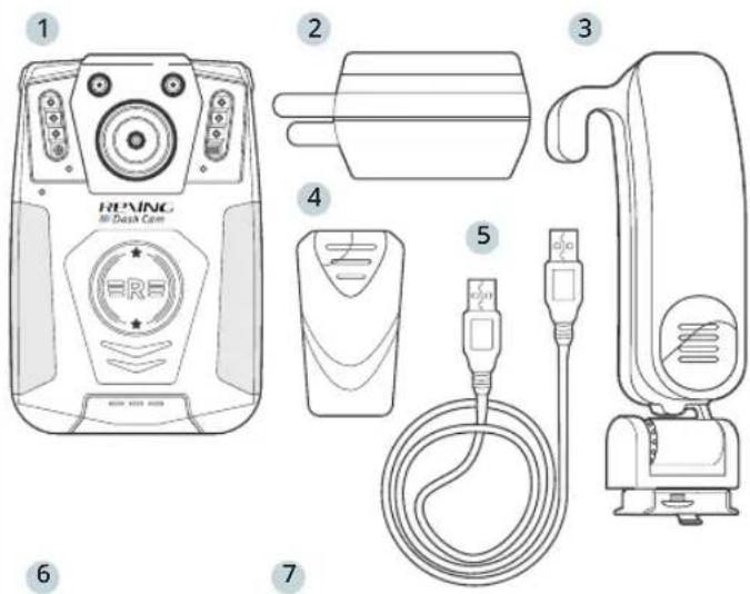Rexing P1 - 本製品の同梱物 - 1