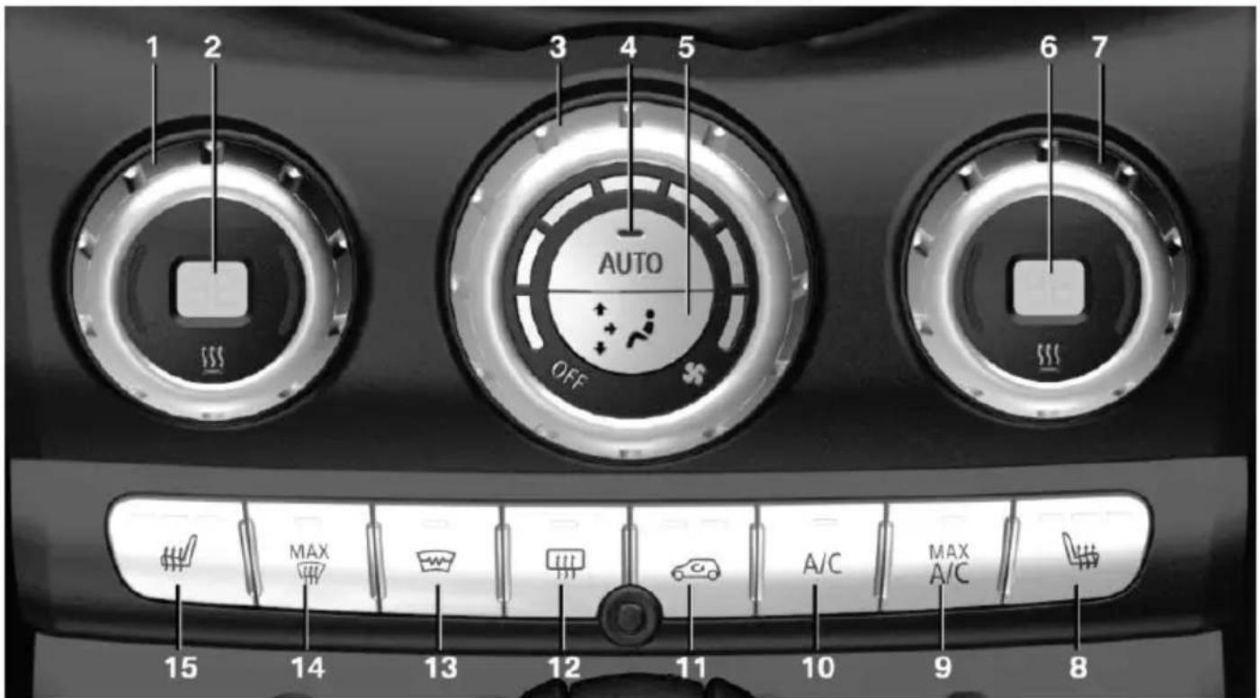 1 2 3 4 5 AUTO OFF 6 7 MAX A/C MAX A/C 15 14 13 12 11 10 9 8