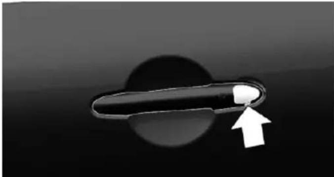 Close-up of a black curved object with a white arrow pointing to its end, against a dark gradient background (no text or symbols)