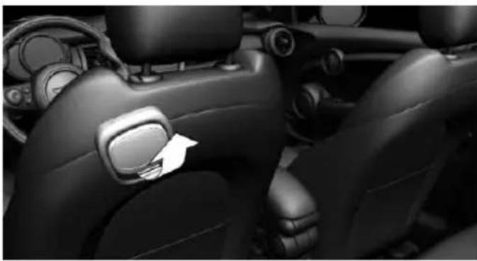 Interior view of a car showing the seatbelt and dashboard (no visible text or symbols)