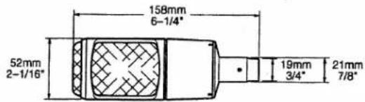 158mm 6-1/4" 52mm 2-1/16" 19mm 3/4" 21mm 7/8"