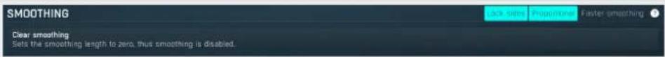 SMOOTHING Clear smoothing Sets the smoothing length to zero, thus smoothing is disabled.
