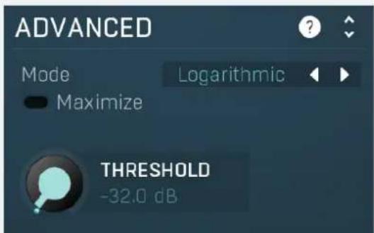 ADVANCED Mode Logarithmic Maximize THRESHOLD -32.0 dB