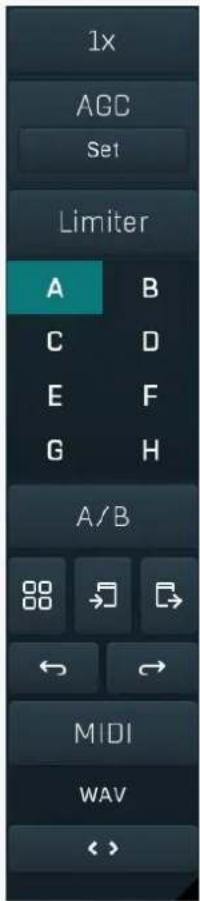 1x AGC Set Limiter A B C D E F G H A/B MIDI WAV <>