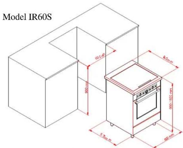 Model IR60S 60±60 900 mm 5.2mm 60mm 900±900 mm 60mm