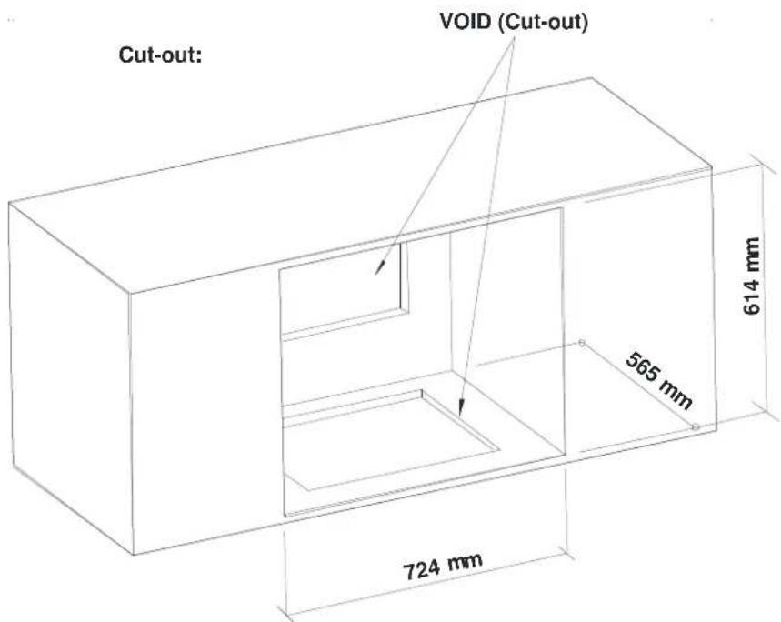 Cut-out: VOID (Cut-out) 614 mm 565 mm 724 mm