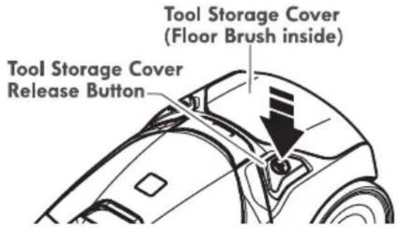 Tool Storage Cover (Floor Brush inside) Tool Storage Cover Release Button