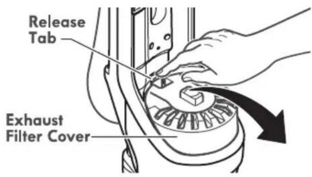 Release Tab Exhaust Filter Cover