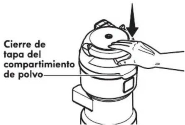 Cierre de tapa del compartimiento de polvo