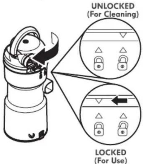UNLOCKED (For Cleaning) LOCKED (For Use)