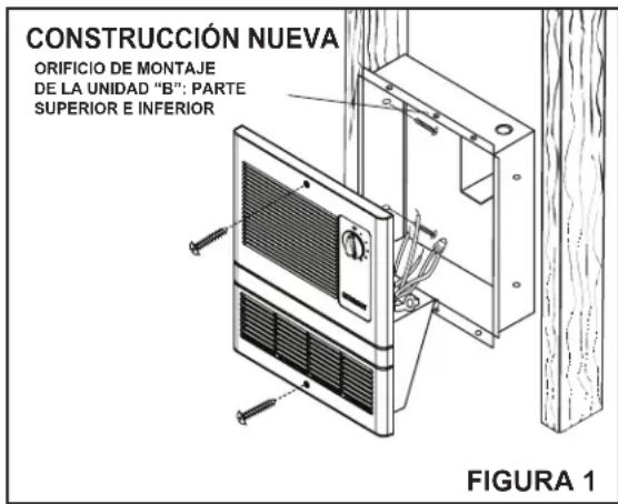 CONSTRUCCIÓN NUEVA ORIFICIO DE MONTAJE DE LA UNIDAD "B": PARTE SUPERIOR E INFERIOR FIGURA 1