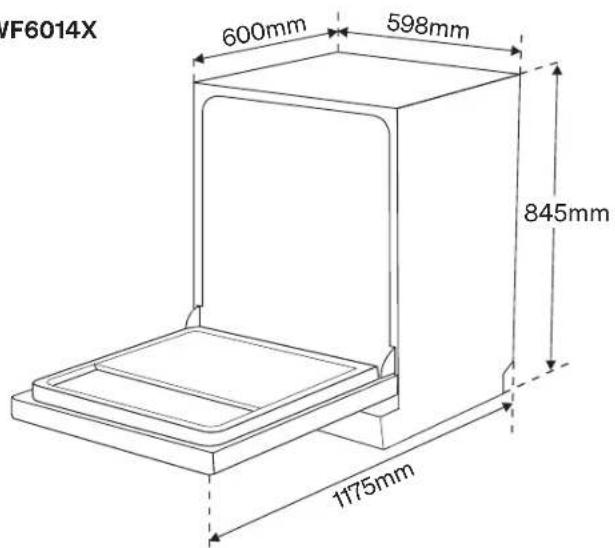 VF6014X 600mm 598mm 845mm 1175mm