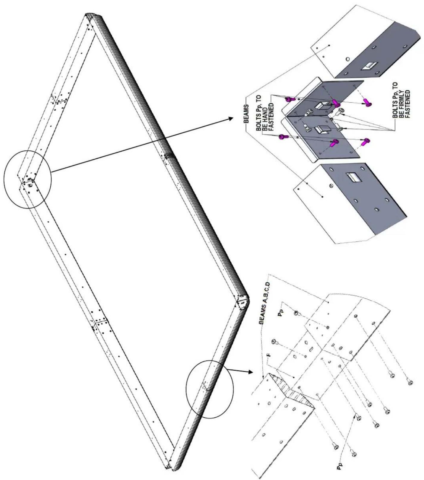 BEAMS BOLTS Pp, TO BE HAND FASTENED BOLTS Pp, TO BE FIRMLY FASTENED BEAMS A,B,C,D Pp F Pp