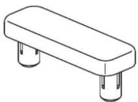 Simple line drawing of a rectangular object with two side protrusions (no text or symbols)