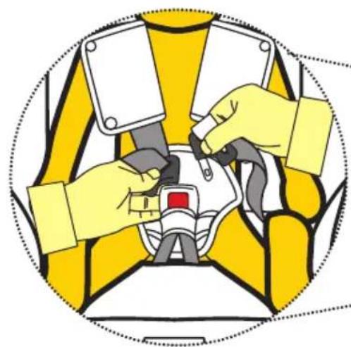 Illustration of hands adjusting a seatbelt inside a vehicle (no text or symbols)