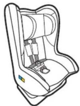 Line drawing of a car seat assembly (no text or symbols)